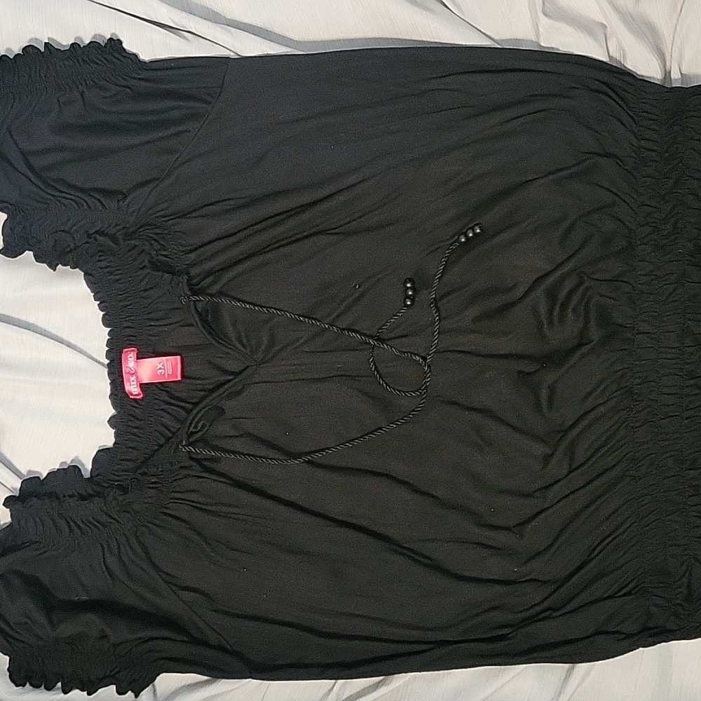 Black, Mix & Co., ribbed blouse, 3X